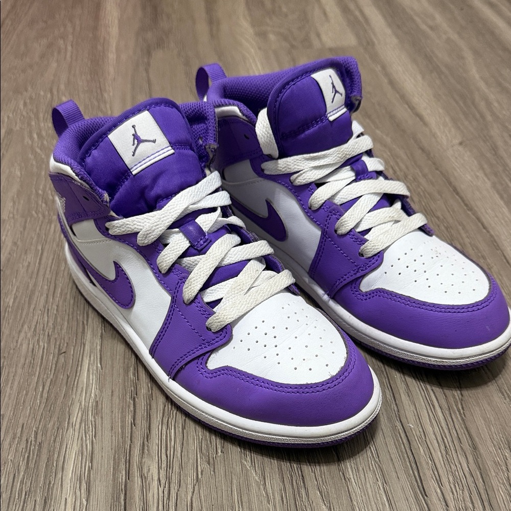 Nike Purple and White High-Top Sneakers